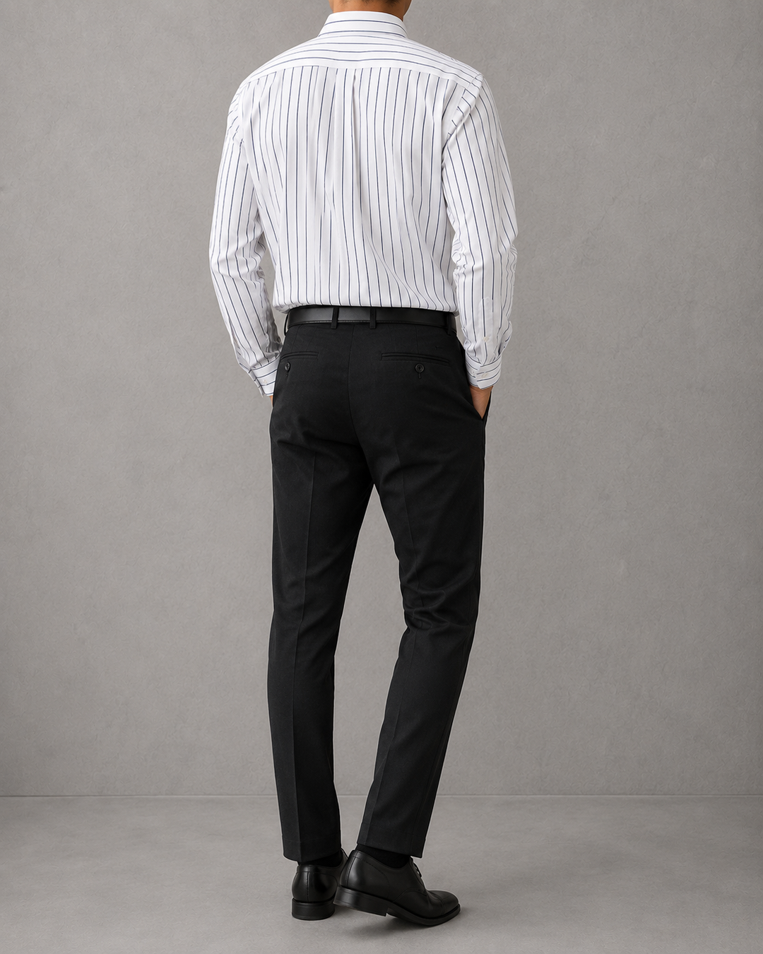 Chemise homme manches longues col boutonné rayée