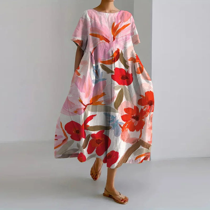 Valentina – Robe Fleurie en Viscose Élégante