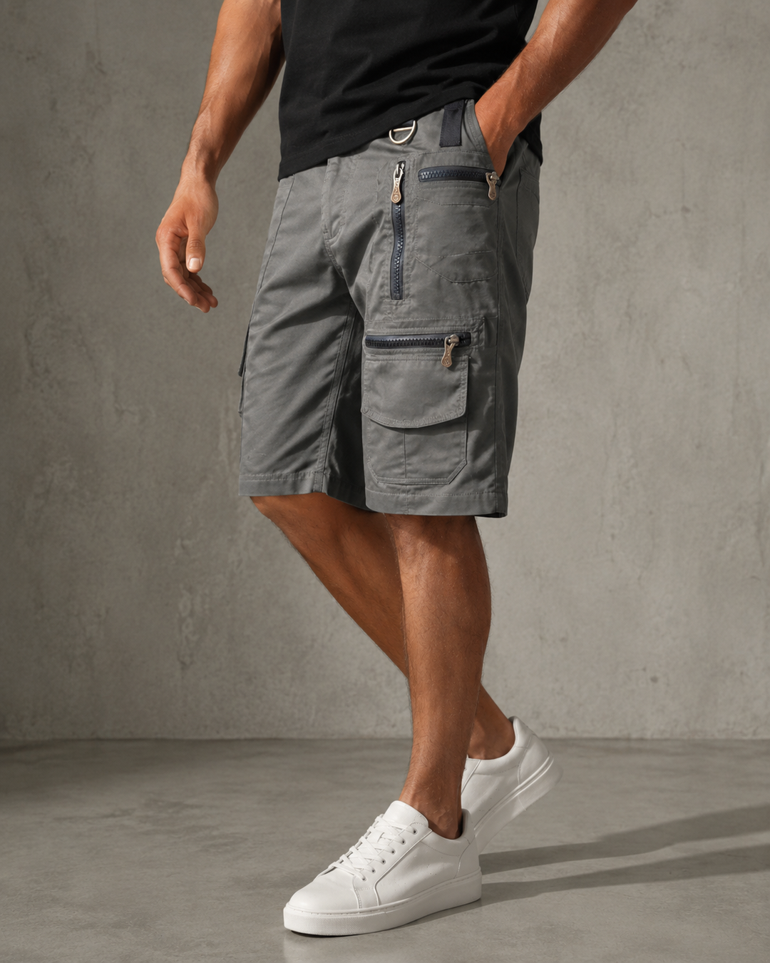 Short décontracté pour hommes | coupe souple poches latérales