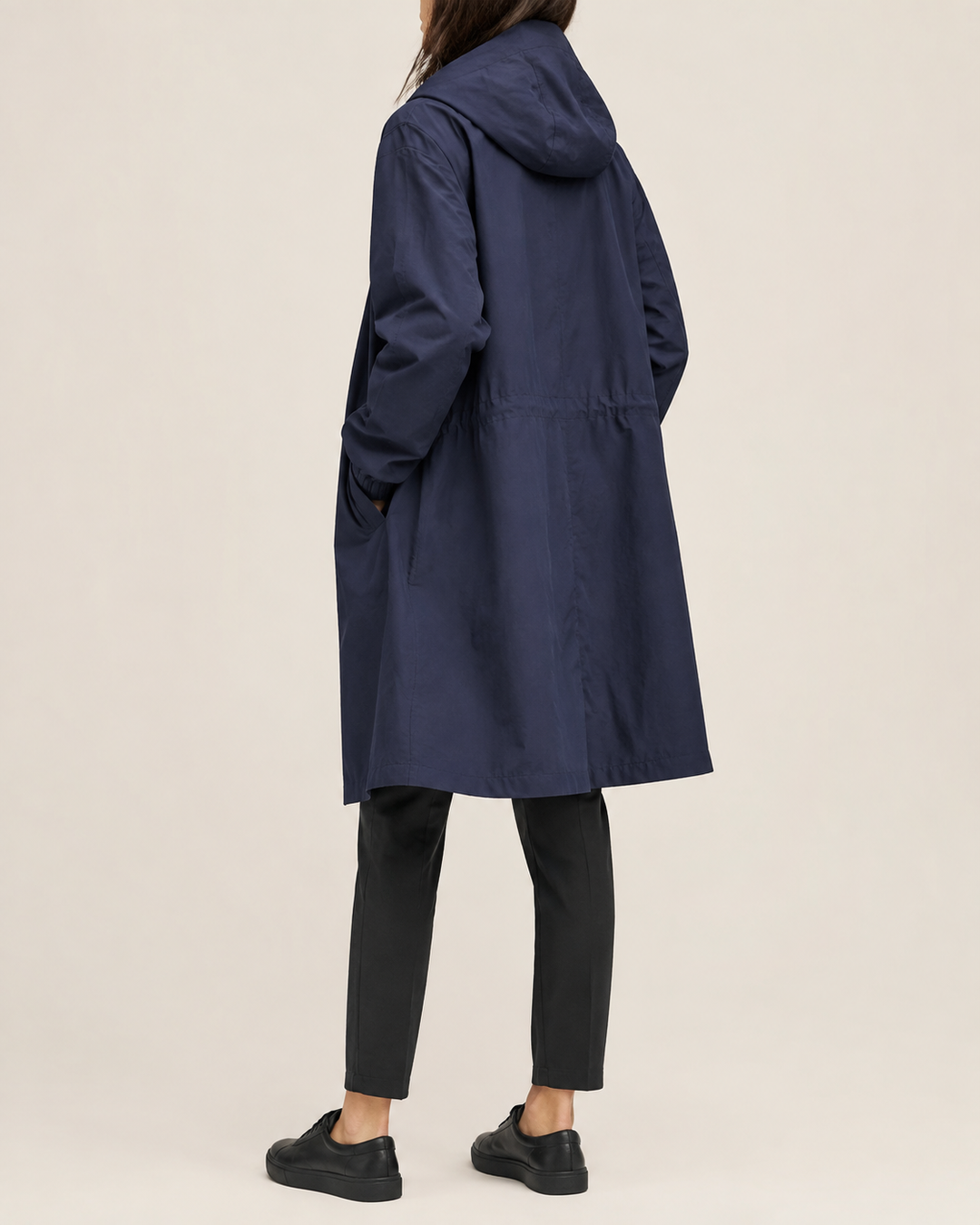 Trench-Coat Femme Imperméable à Capuche Ceinture Nouée – Édith