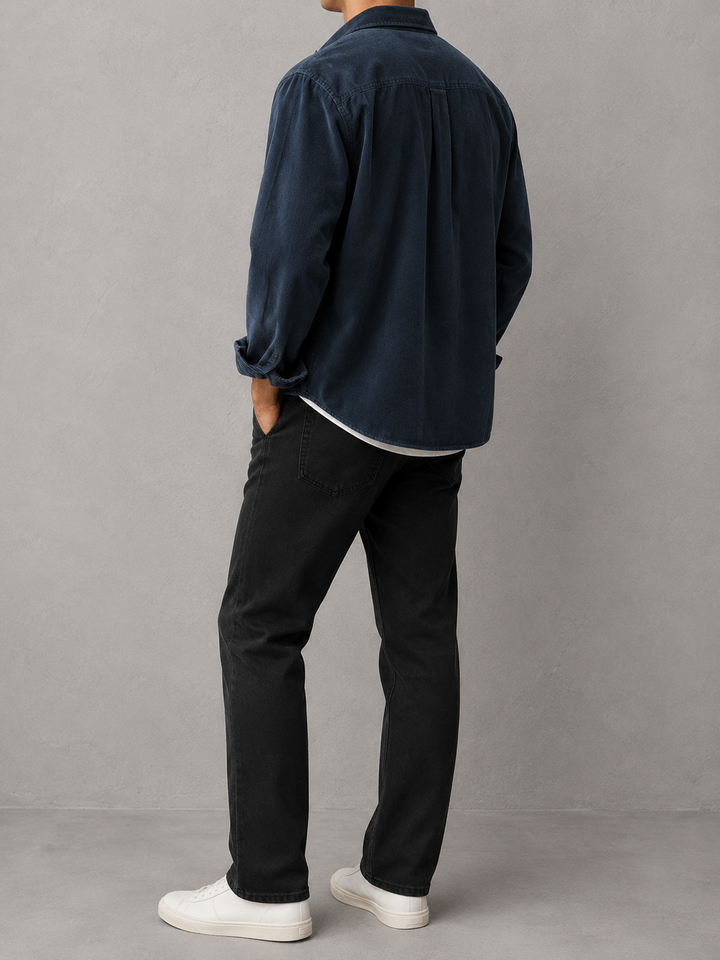Chemise homme velours côtelé manches longues