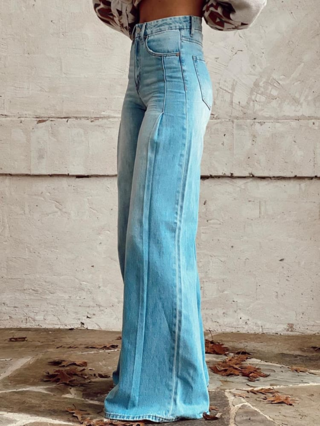 Layla | Pantalon Large Délavé Classique