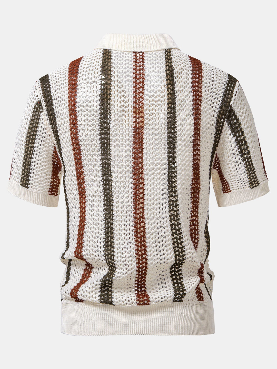 Polo Rayé Au Crochet avec Col en V