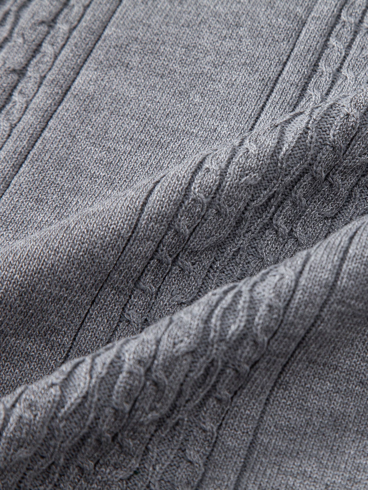 Polo-shirt zippé en jacquard torsadé