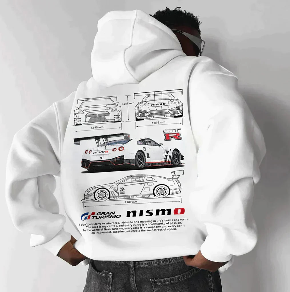 Adrian - Sweat-shirt oversize pour homme avec imprimé Porsche 2