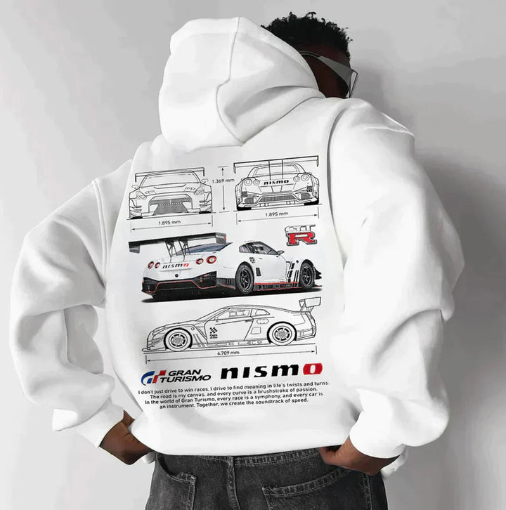 Adrian - Sweat-shirt oversize pour homme avec imprimé Porsche 2