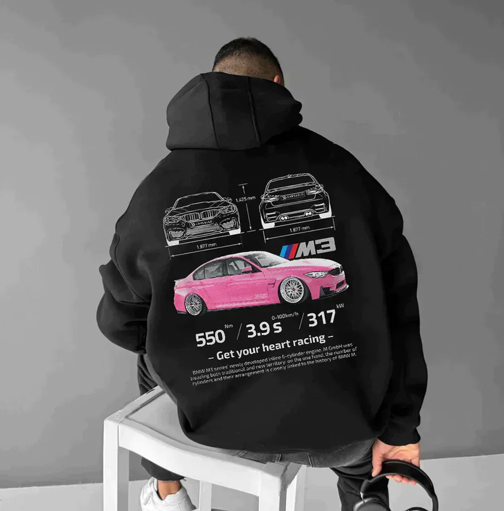 Adrian - Sweat-shirt oversize pour homme avec imprimé Porsche 3