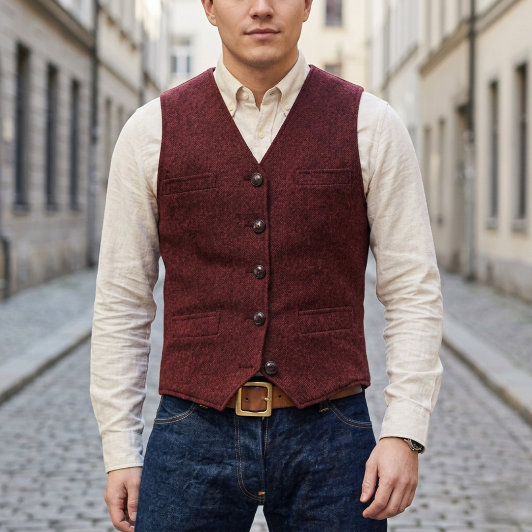 Adrian – Gilet classique en tweed pour homme 4