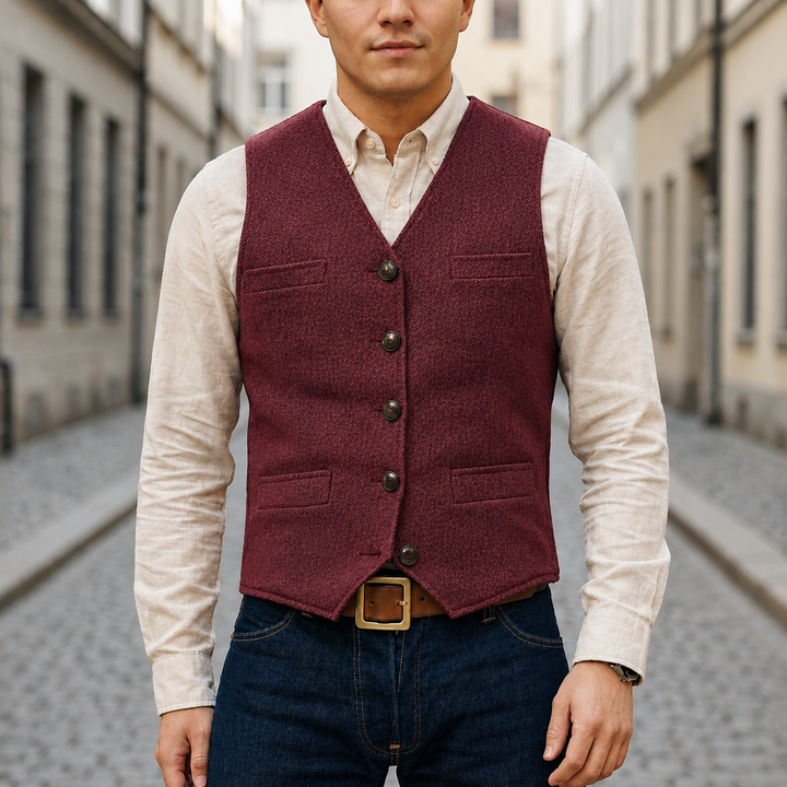 Adrian – Gilet classique en tweed pour homme 7