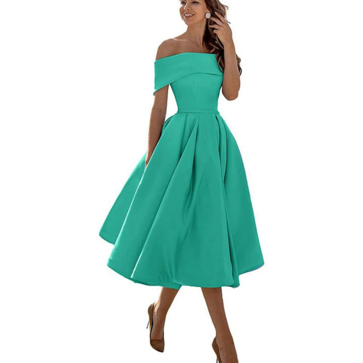 Amira | Robe cocktail épaules dénudées femme | Midi 4