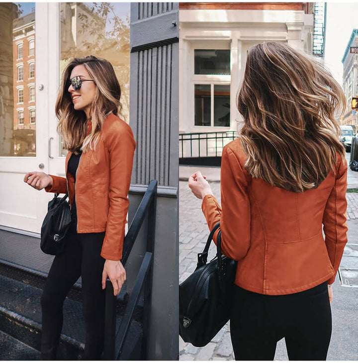 Sophia - Veste en Cuir Italienne Élégante
