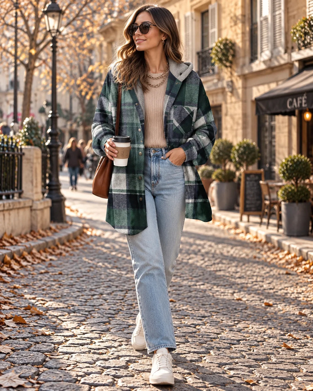Arcy Veste Femme | Capuche Doublée Polaire, Coupe Oversize, Motif À Carreaux 0