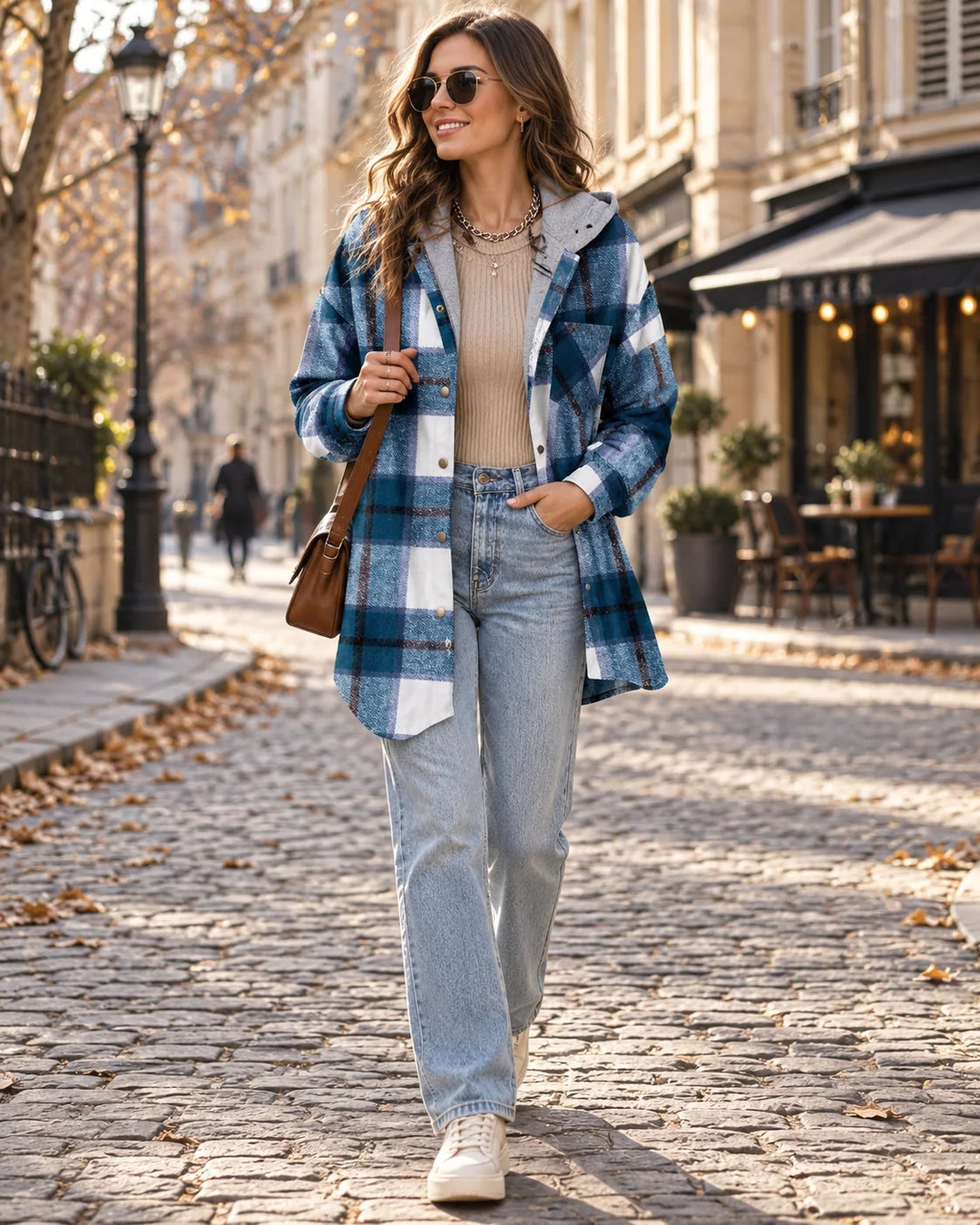 Arcy Veste Femme | Capuche Doublée Polaire, Coupe Oversize, Motif À Carreaux 2