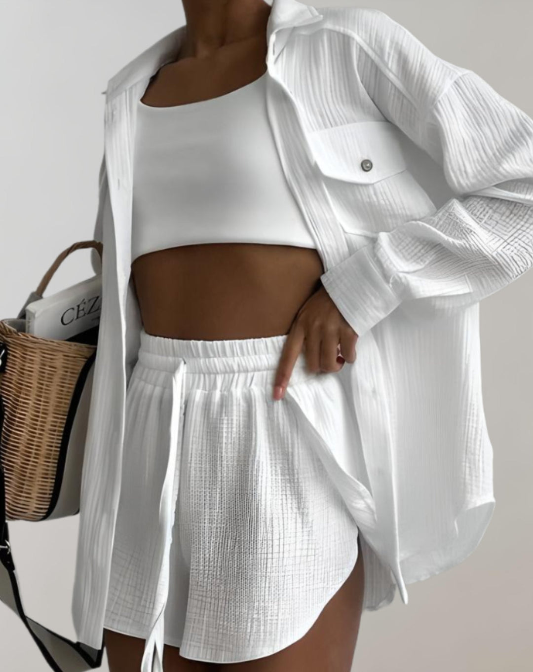 Ariana | Ensemble deux pièces composé d'une chemise et d'un short à taille élastique 2