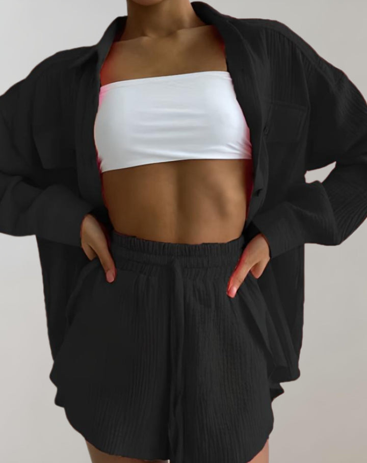 Ariana | Ensemble deux pièces composé d'une chemise et d'un short à taille élastique 3