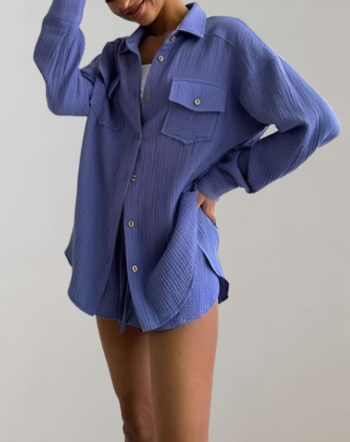 Ariana | Ensemble deux pièces composé d'une chemise et d'un short à taille élastique 6