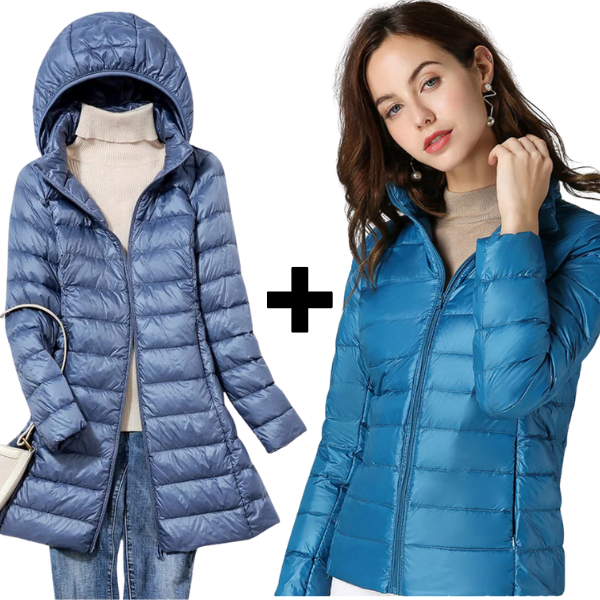 Sky+Aurora - Veste Ultralégère & Veste Longue en Duvet de Canard Blanc