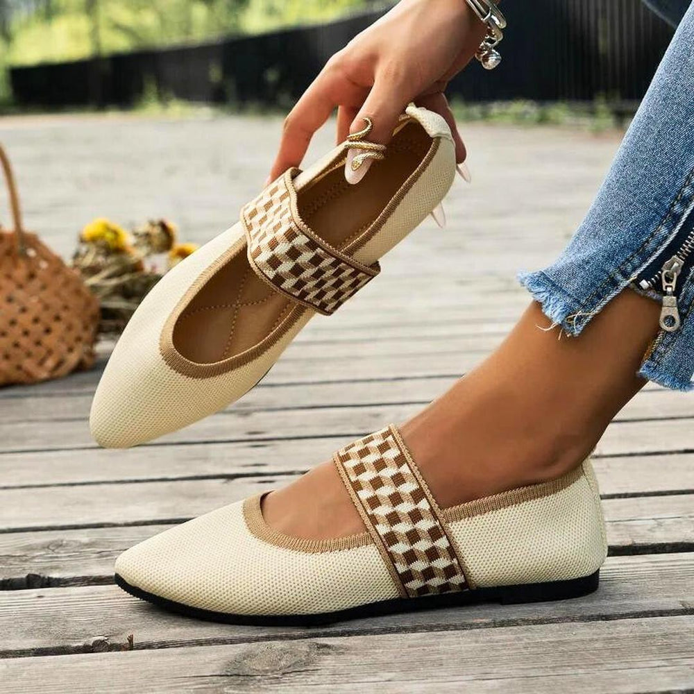 Ballerines en toile à brides et finitions contrastées 1