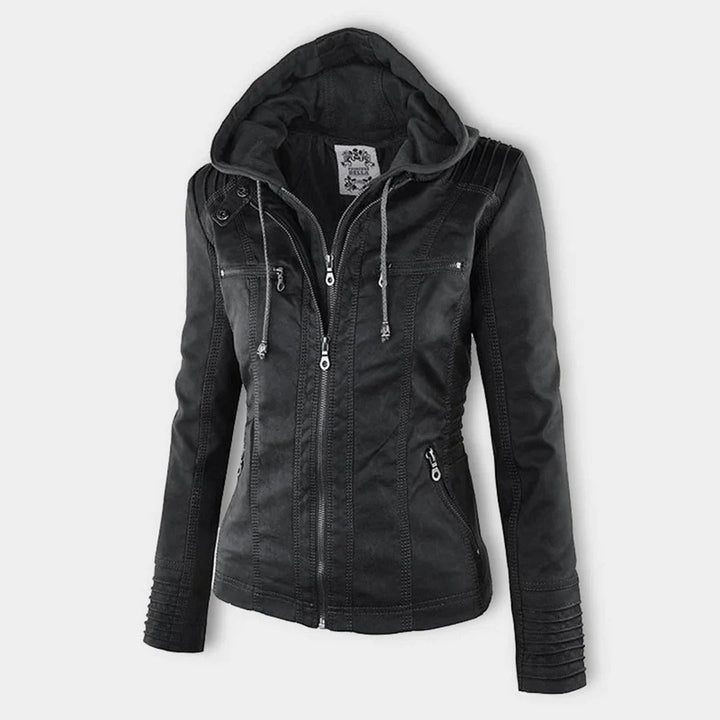 Ivory™ | Veste en Cuir pour Femmes Résistante aux Intempéries avec Capuche