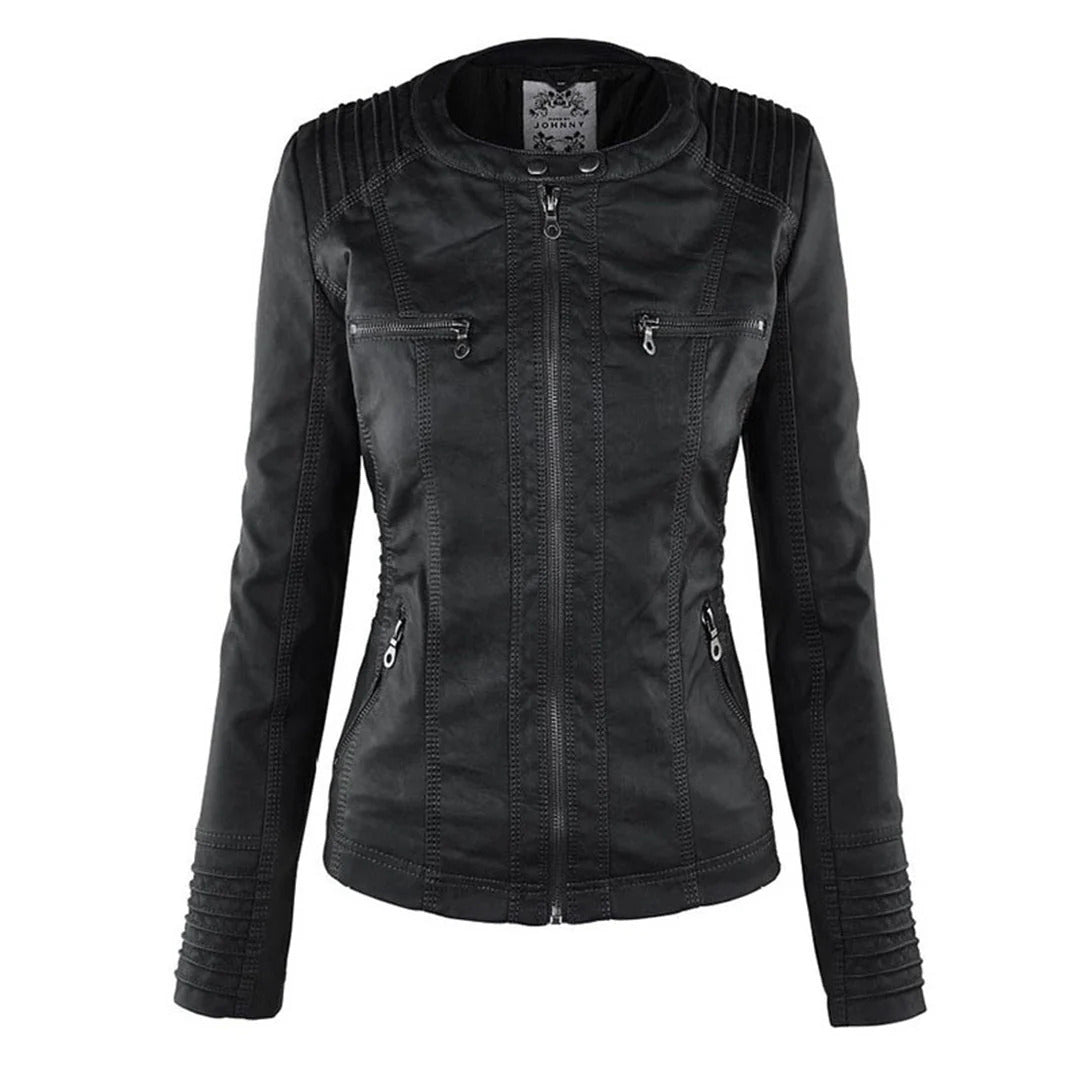 Ivory™ | Veste en Cuir pour Femmes Résistante aux Intempéries avec Capuche