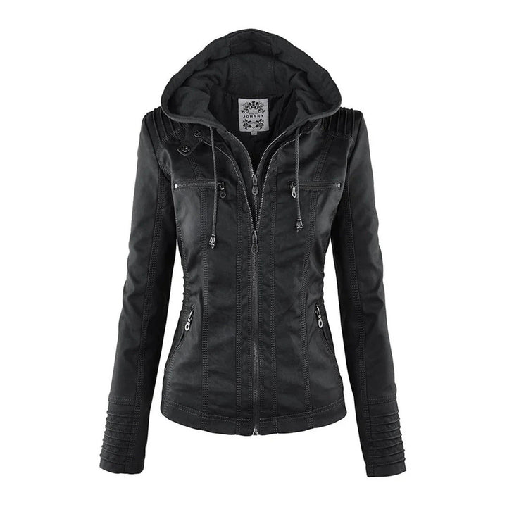 Ivory™ | Veste en Cuir pour Femmes Résistante aux Intempéries avec Capuche