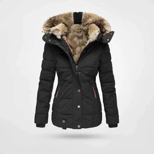 Elvira™ – Manteau d'hiver avec col en fourrure et coupe ajustée