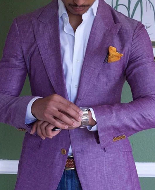 Blazer en lin pour homme, tenue formelle et décontractée, léger 0