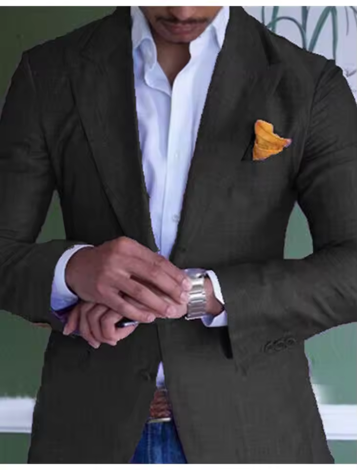 Blazer en lin pour homme, tenue formelle et décontractée, léger 3