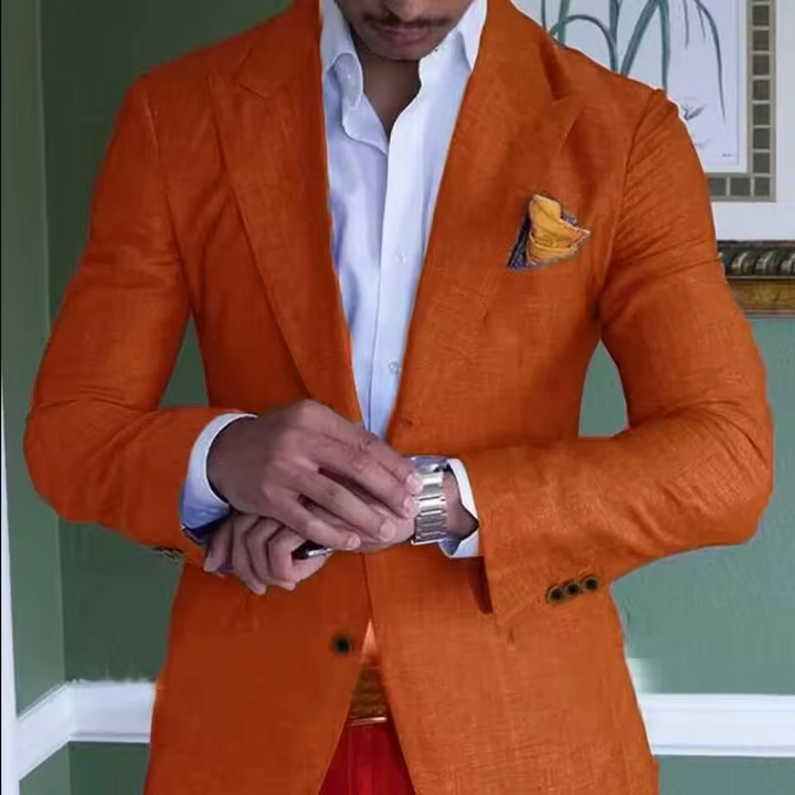 Blazer en lin pour homme, tenue formelle et décontractée, léger 6