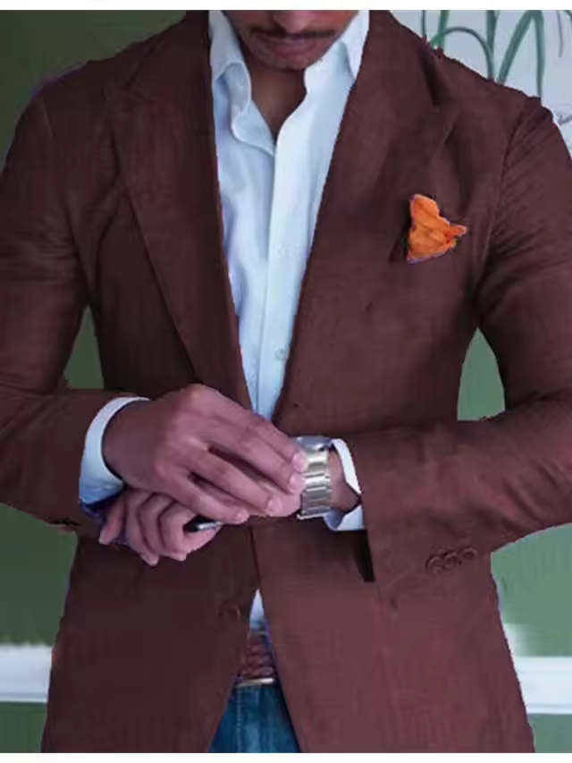 Blazer en lin pour homme, tenue formelle et décontractée, léger 7
