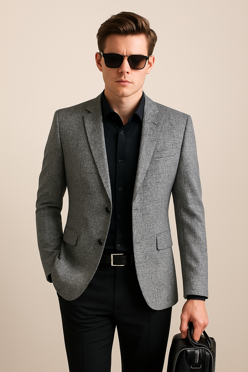 Blazer formel à manches longues pour homme avec revers cranté 0
