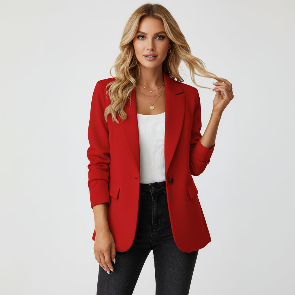 Blazer tailleur à col châle pour femme 0