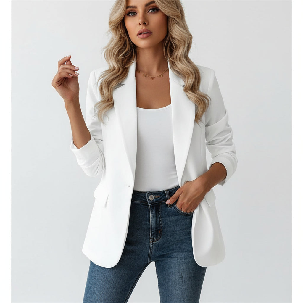 Blazer tailleur à col châle pour femme 1