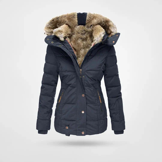 Elvira™ – Manteau d'hiver avec col en fourrure et coupe ajustée