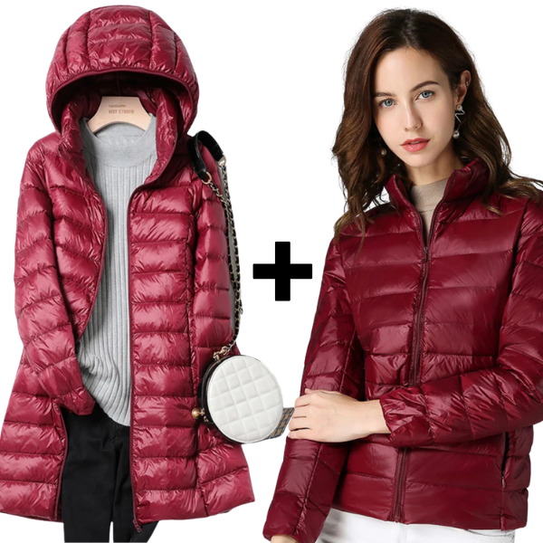 Sky+Aurora - Veste Ultralégère & Veste Longue en Duvet de Canard Blanc