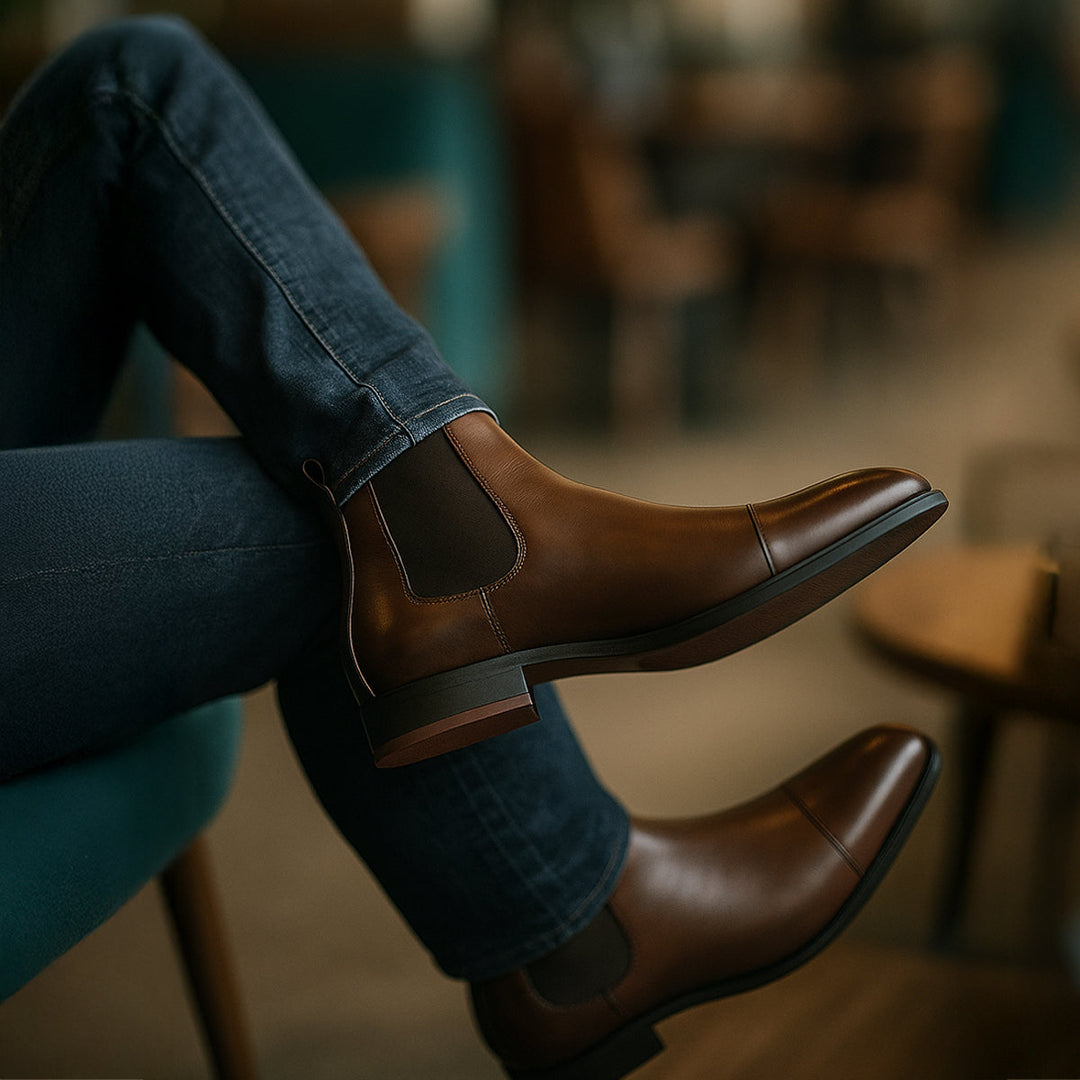 Bottes Chelsea en similicuir Savile Row pour hommes 7
