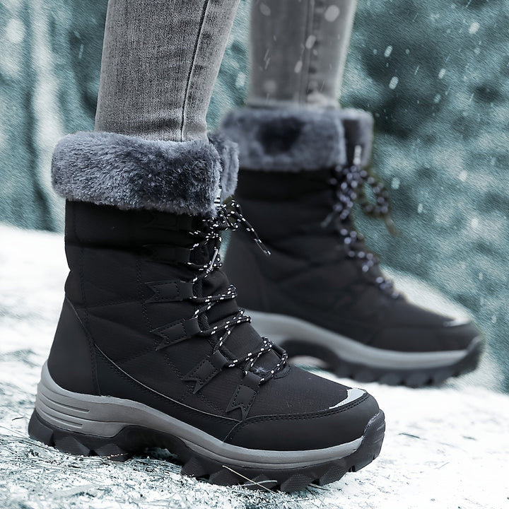 Bottes d'hiver chaudes pour femmes – Cuir marron, imperméables et isolantes pour les journées froides 7