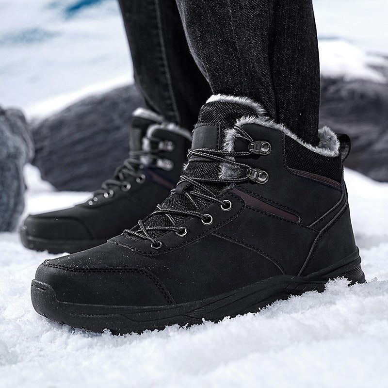 Bottes d'hiver homme à lacets doublure tige montante