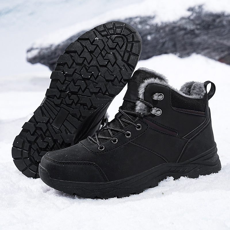 Bottes d'hiver homme à lacets doublure tige montante