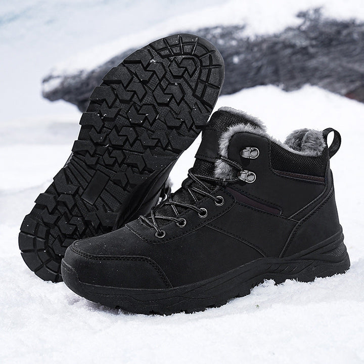 Bottes d'hiver homme à lacets doublure tige montante