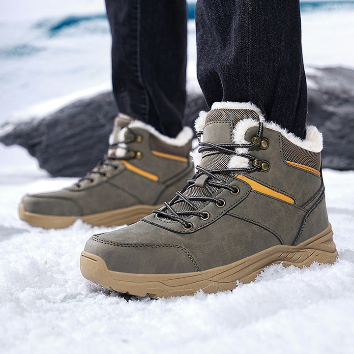 Bottes d'hiver homme à lacets doublure tige montante