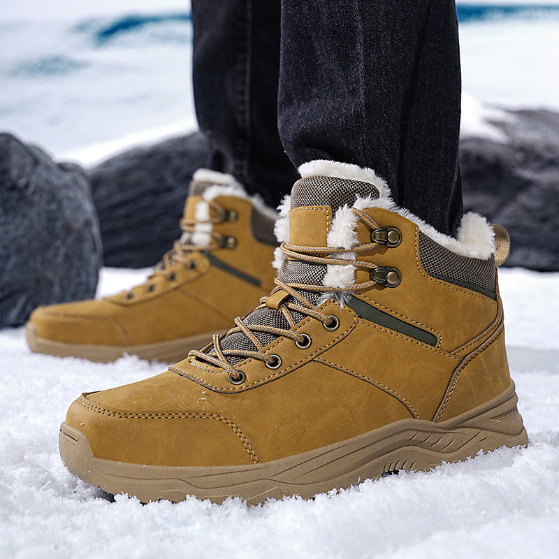 Bottes d'hiver homme à lacets doublure tige montante
