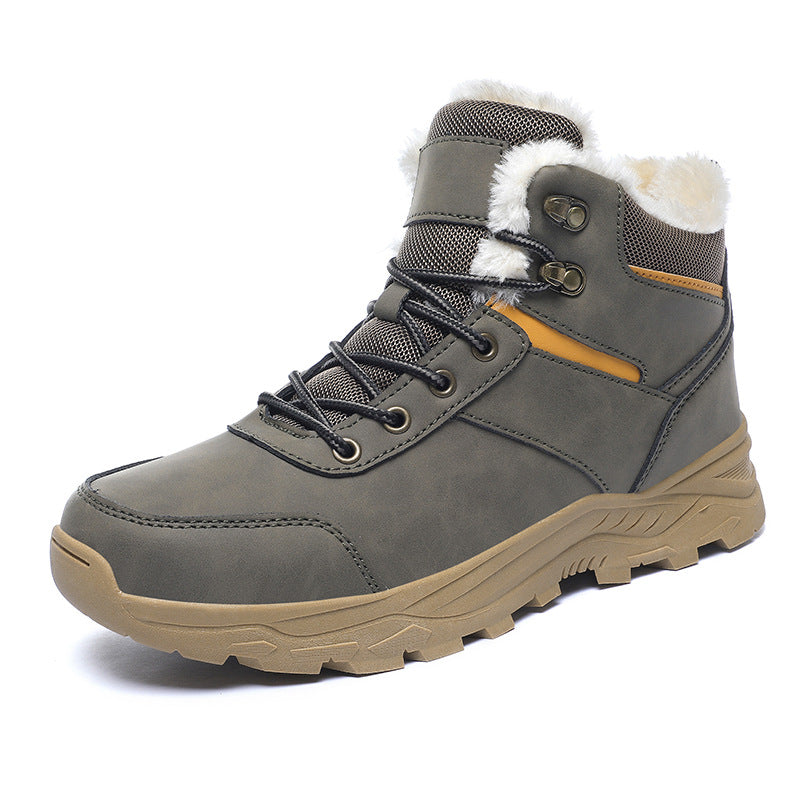 Bottes d'hiver homme à lacets doublure tige montante