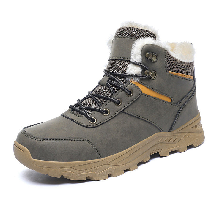 Bottes d'hiver homme à lacets doublure tige montante