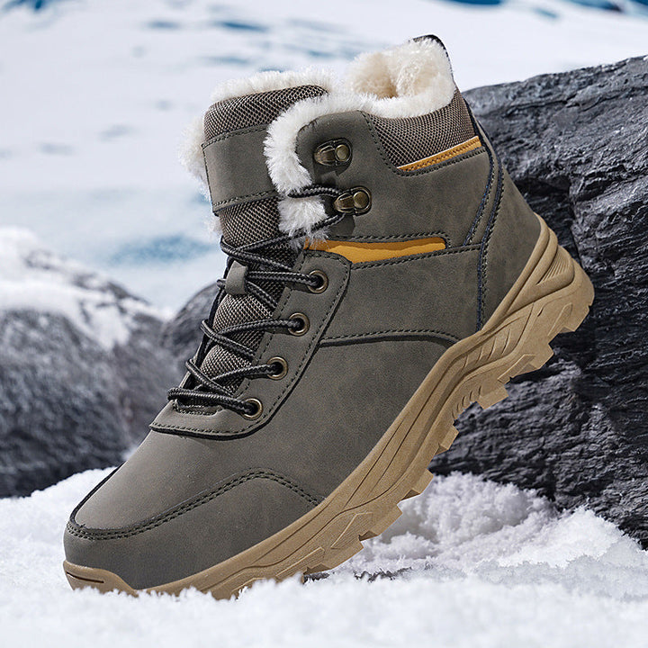 Bottes d'hiver homme à lacets doublure tige montante