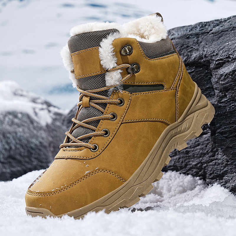 Bottes d'hiver homme à lacets doublure tige montante