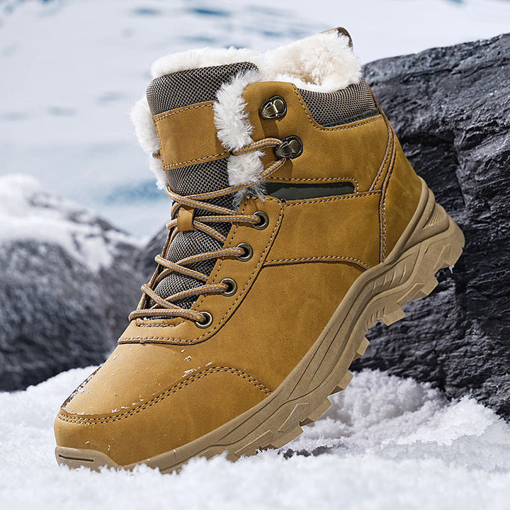 Bottes d'hiver homme à lacets doublure tige montante
