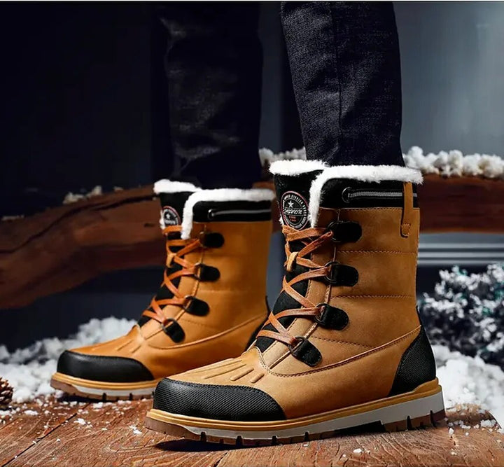 Bottes d'hiver pour hommes - Bottes de neige doublées et chaudes avec semelles antidérapantes 3