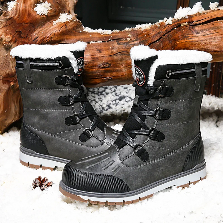 Bottes d'hiver pour hommes - Bottes de neige doublées et chaudes avec semelles antidérapantes 9