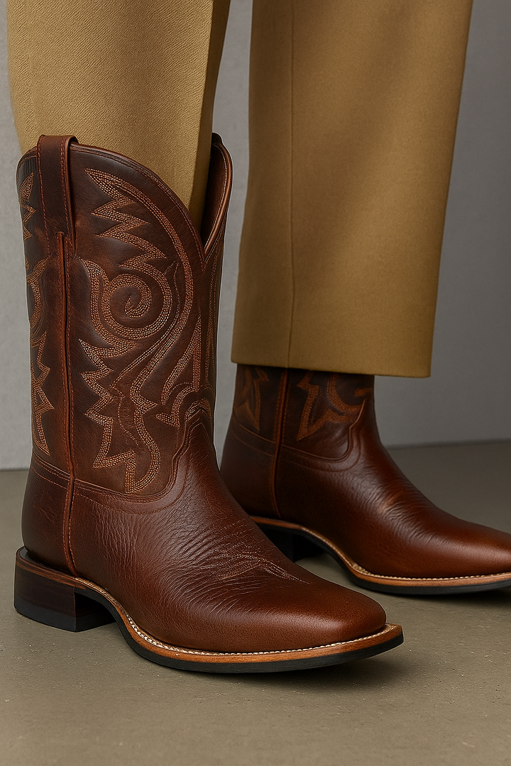 Bottes Cowboy Homme Style Western Tige Courte à Enfiler – Ronan